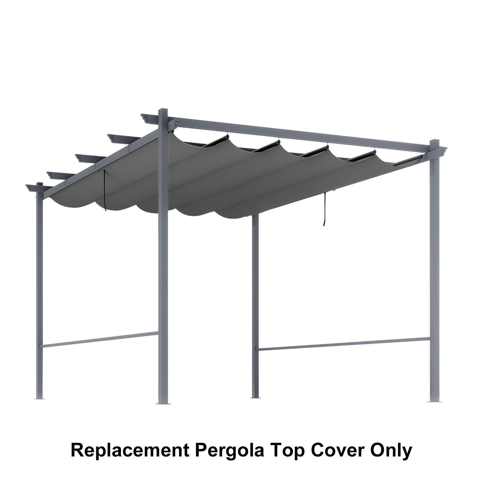 Pergola Replacement Canopy - Retractable Sun Shade Cover with Water-Resistant & UPF 50+ UV Blocking for Outdoor Patio - Aoodor